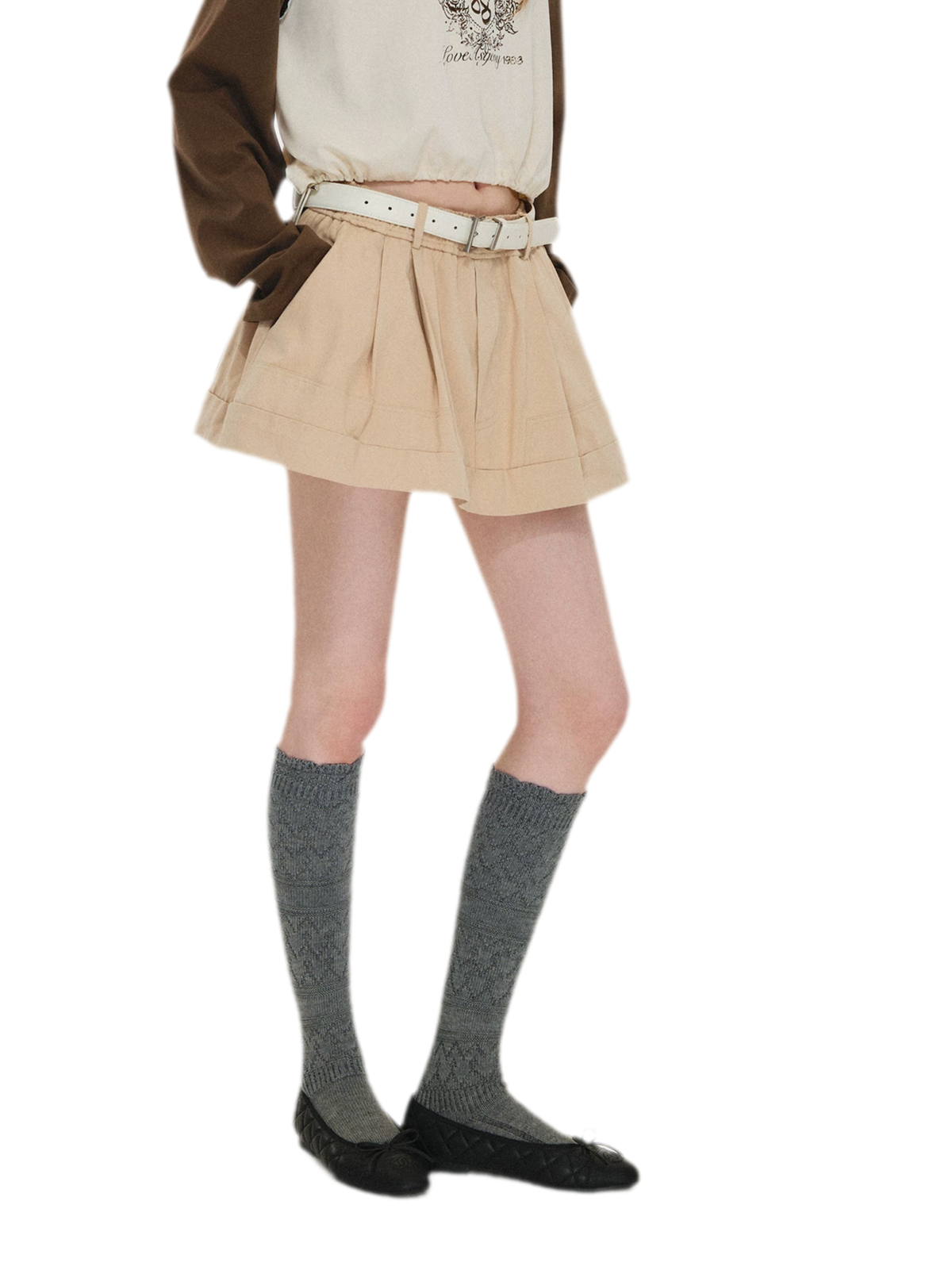Structured Cotton Bubble Skort