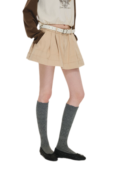 Structured Cotton Bubble Skort