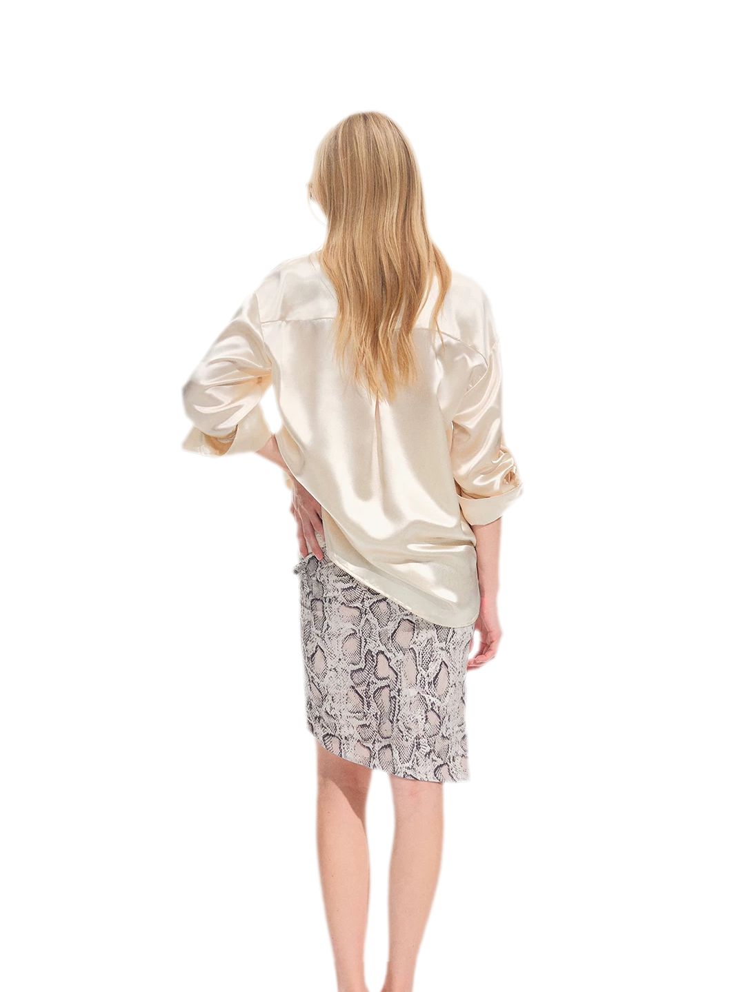 Vintage kokerrok met slangenprint