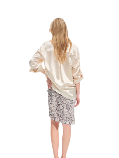 Vintage kokerrok met slangenprint