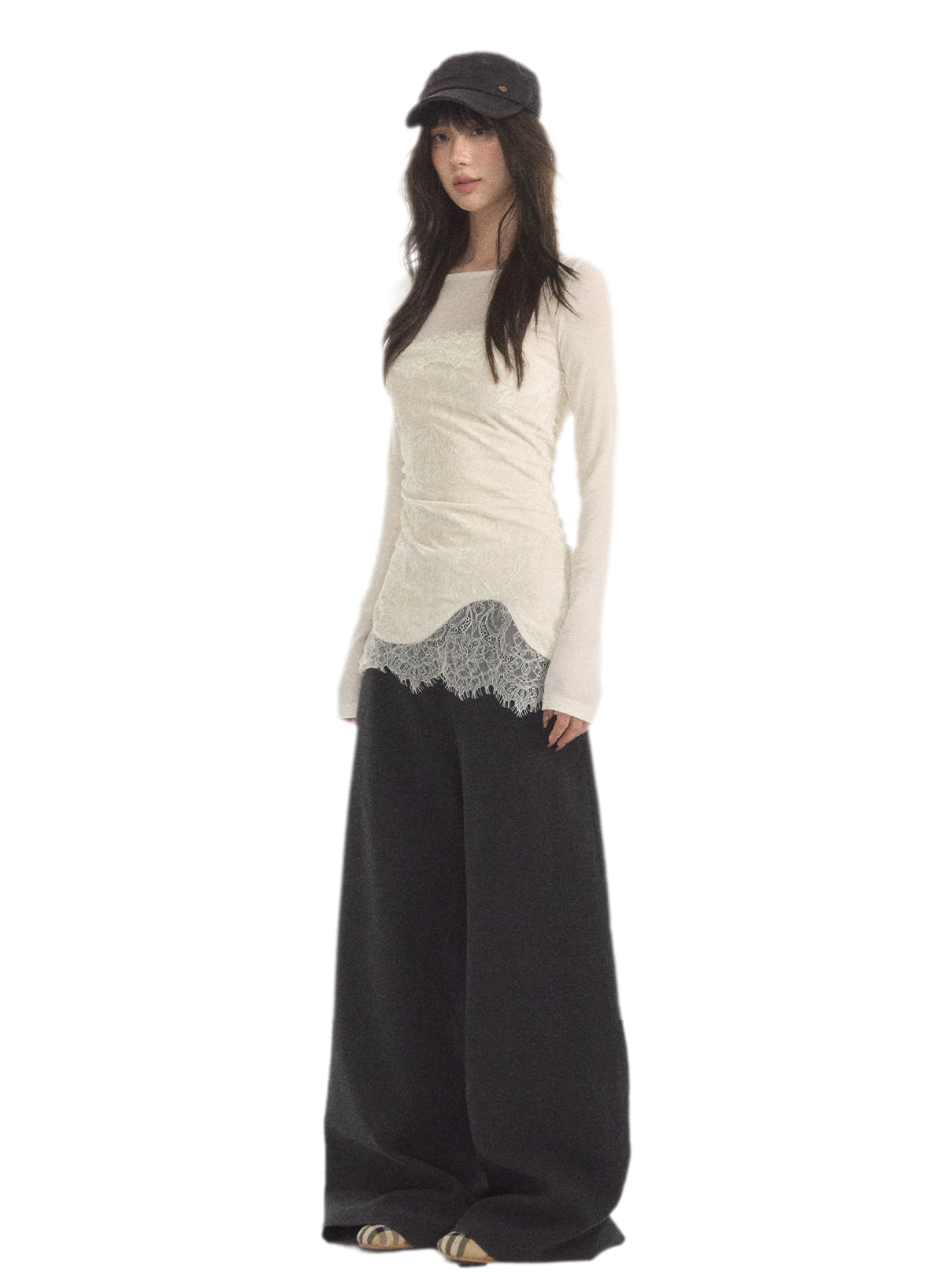 시어 루칭 레이스 레이어드 탑