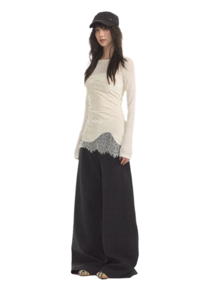 시어 루칭 레이스 레이어드 탑