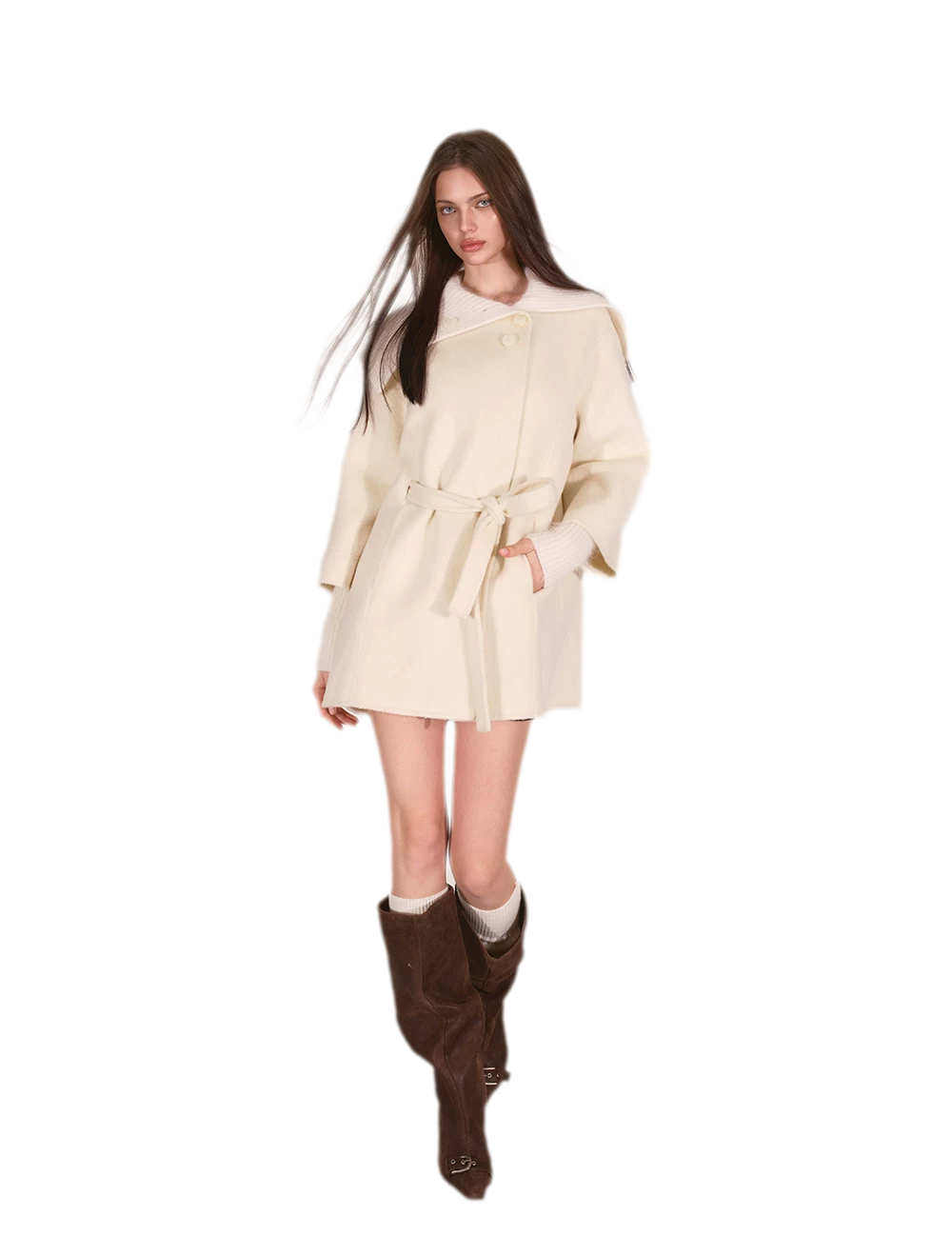 Double-Faced Asymmetric Wool Coat