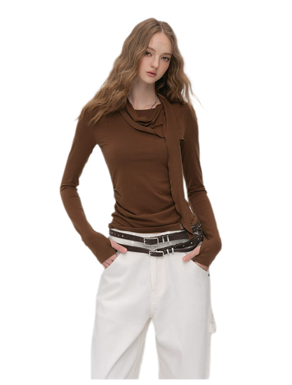 Draped Halter Ruched Top