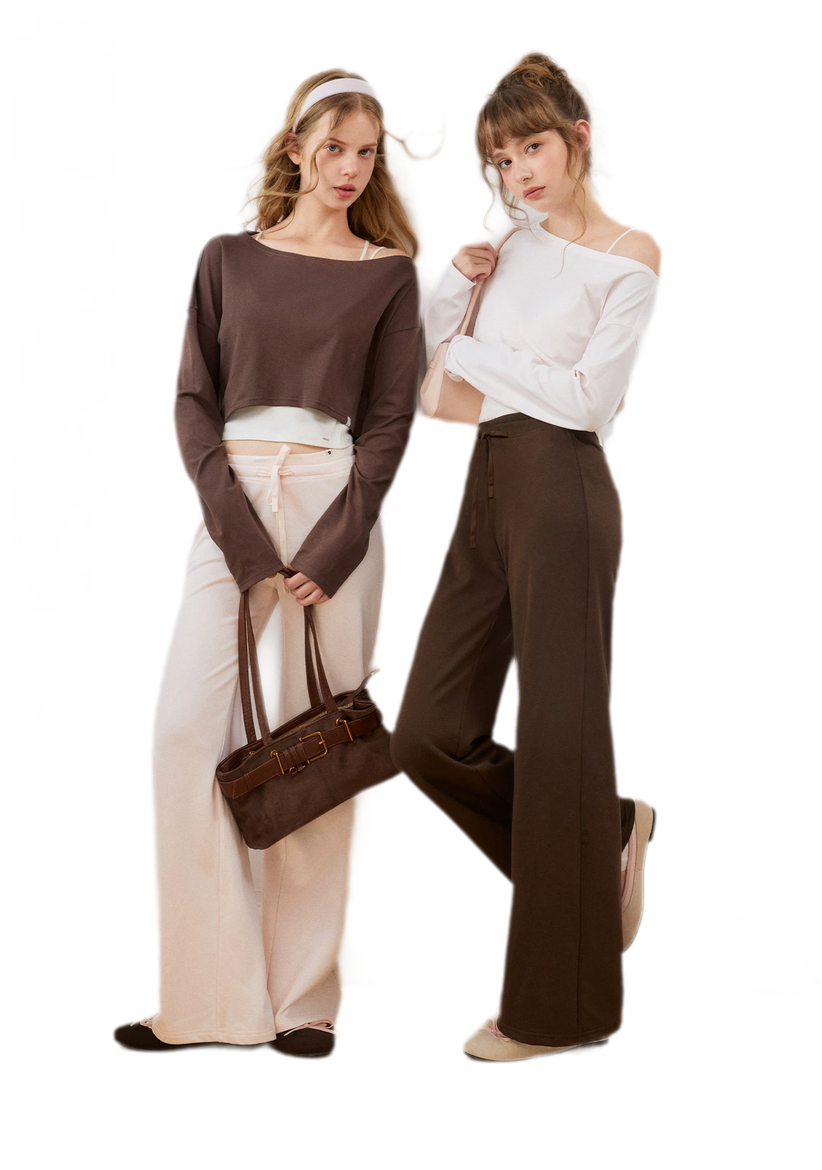 Strukturierte Sweatpants mit Kordelzug und weitem Bein