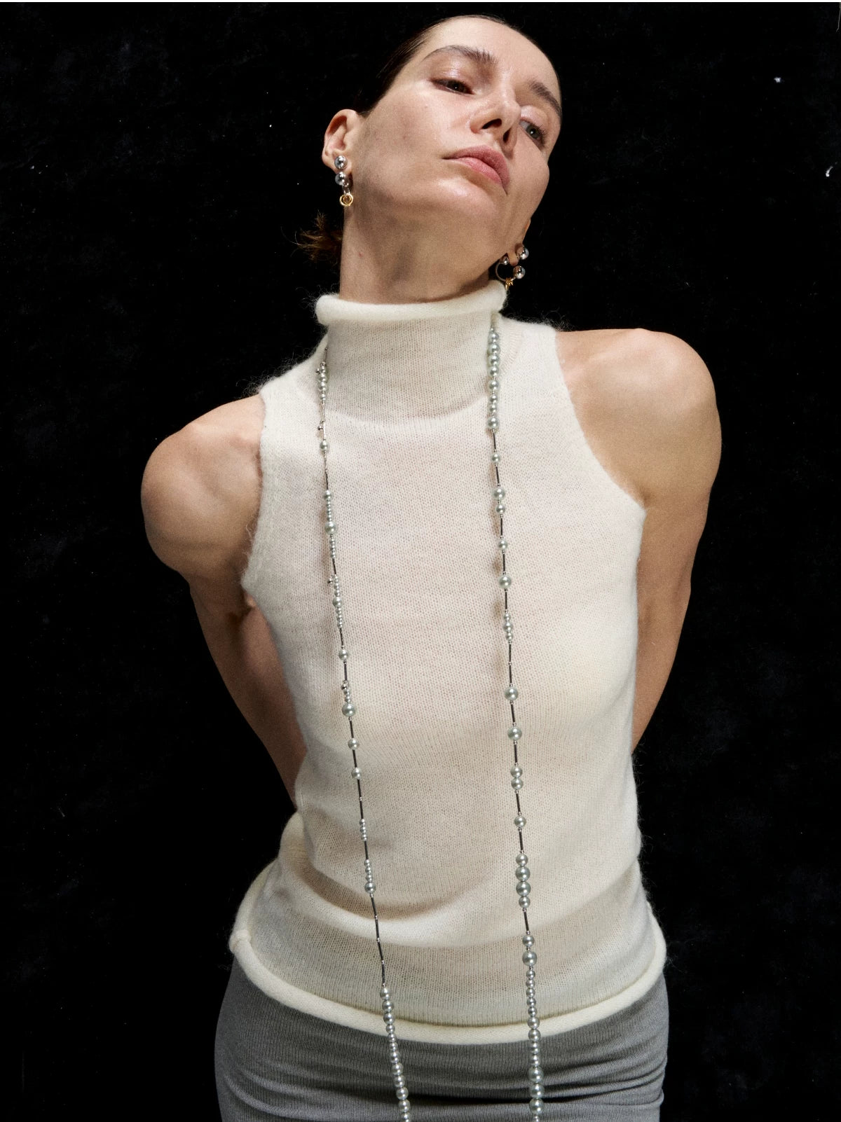 Silver Pearl Layered Necklace