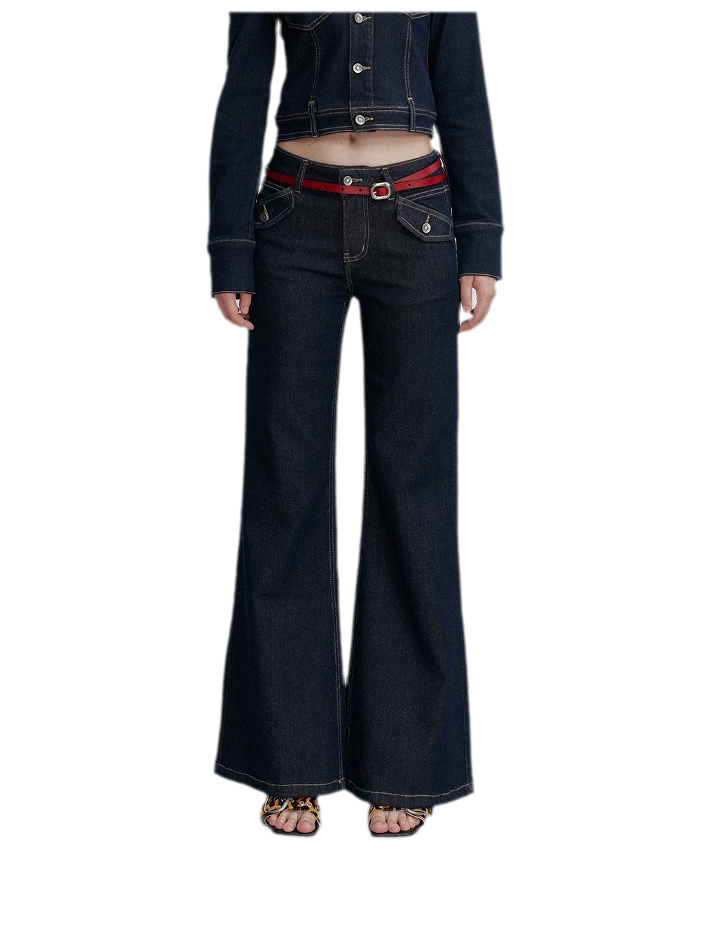 Vintage Wash Flare Jeans