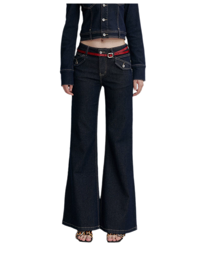 Vintage Wash Flare Jeans