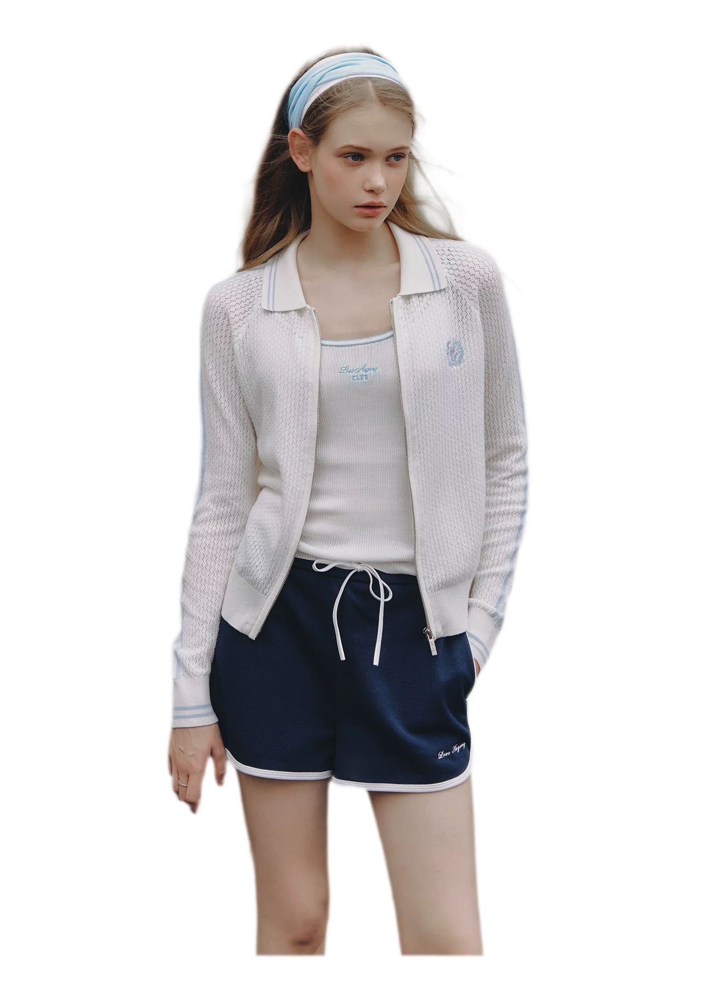 Openwork Knit Collared Jacket