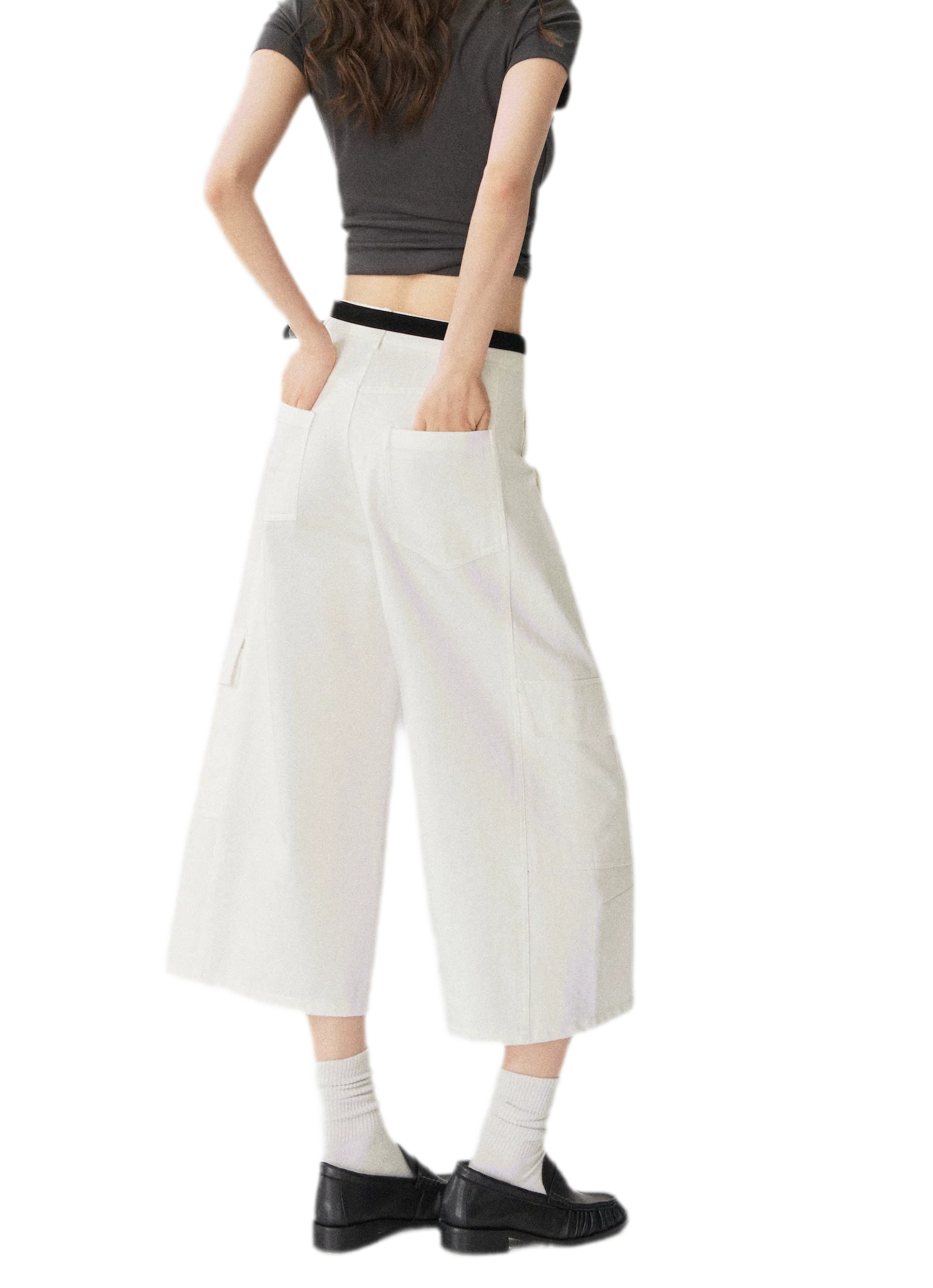 Utility Denim Capri Pants