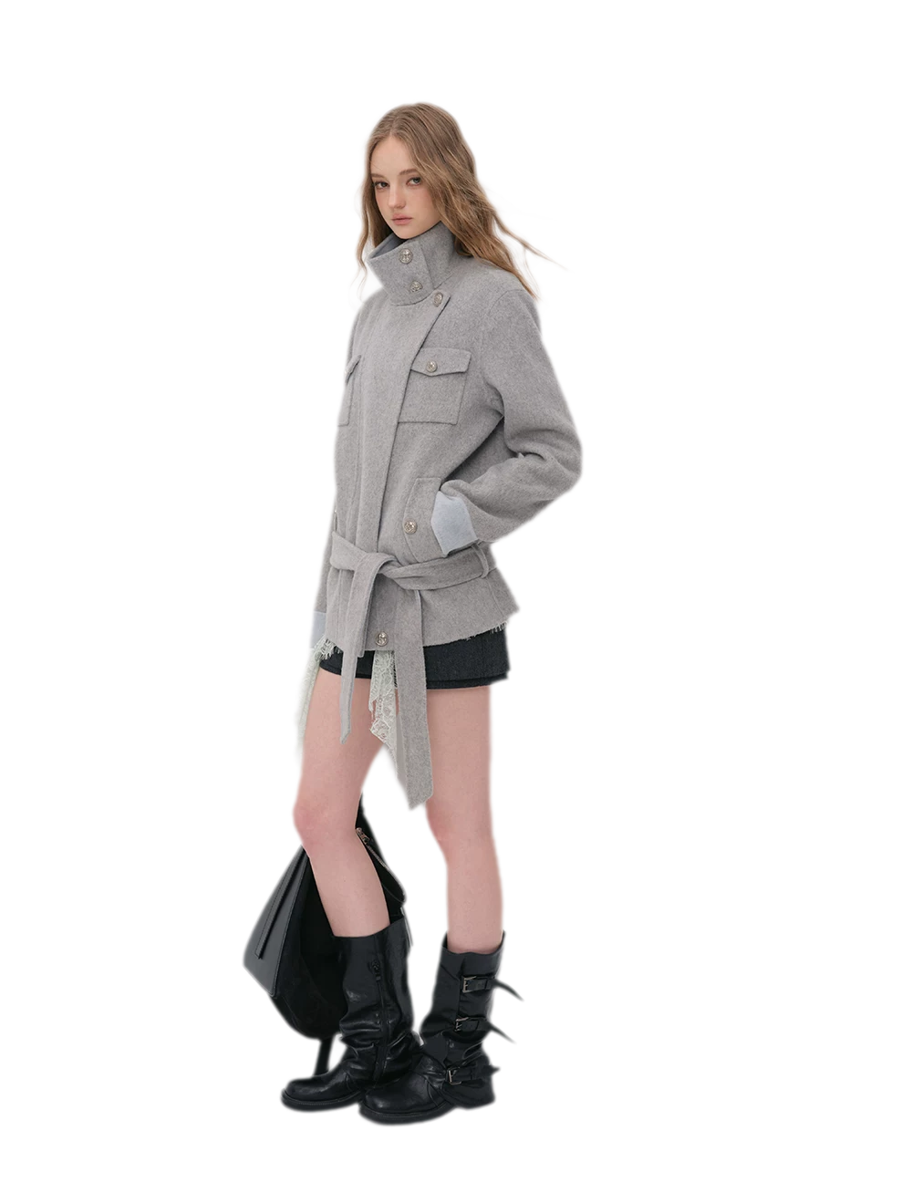 Heavyweight Contrast Wool Coat