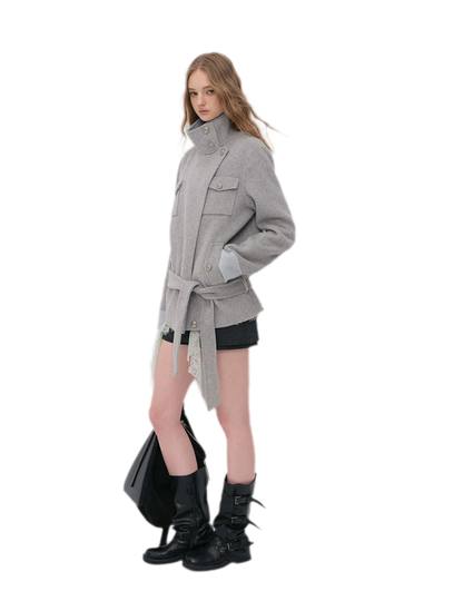 Heavyweight Contrast Wool Coat