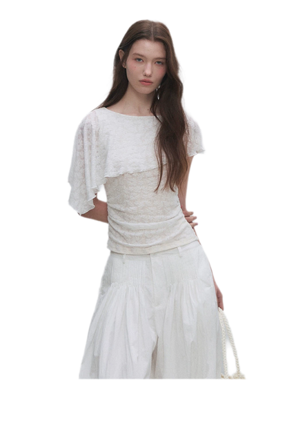Jacquard Cape Top