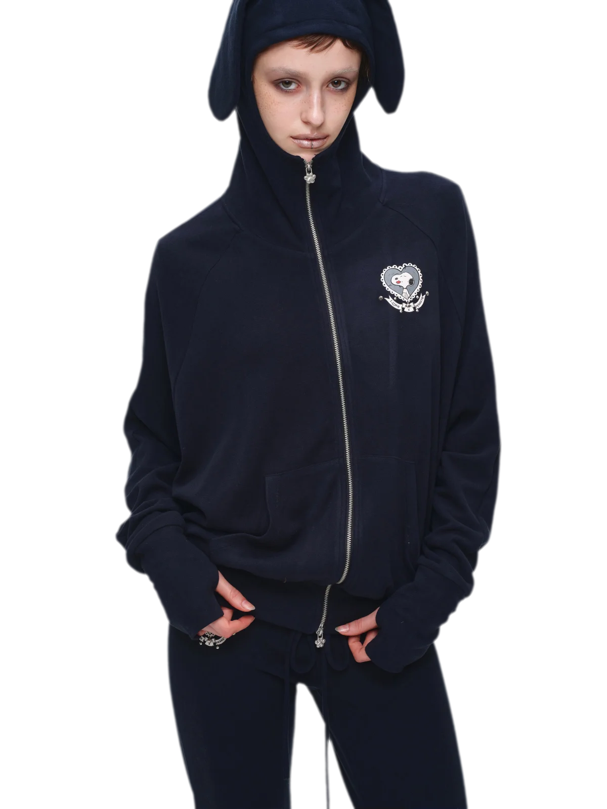 Brushed Knit Batwing Hoodie Set