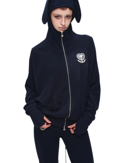 Brushed Knit Batwing Hoodie Set