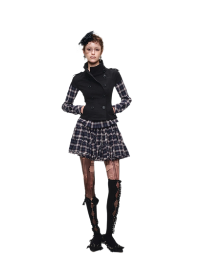 Plaid Tiered Skirt Set