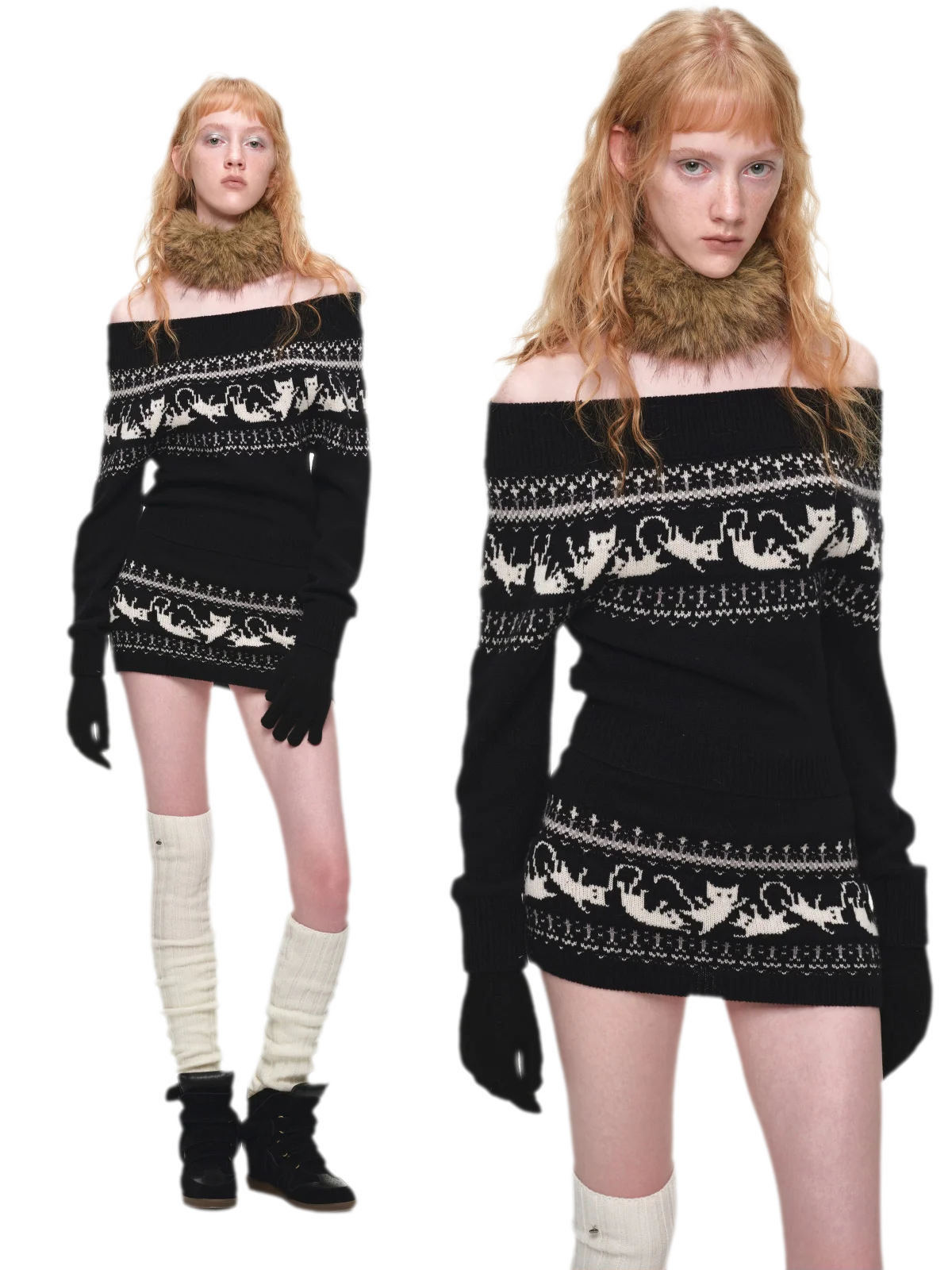 Haut en maille pour chat Fair Isle