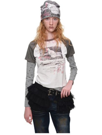 Graphic Color-Block Raglan T-Shirt