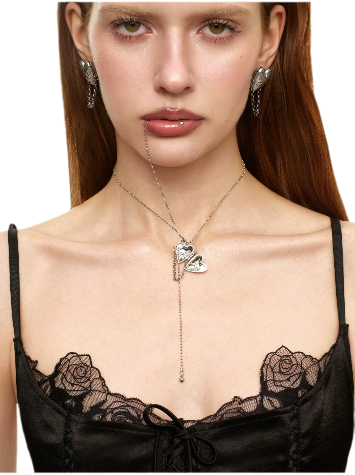 Y-Shaped Heart Tassel Necklace