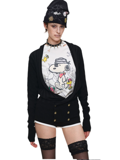 Metal Button Suit Shorts