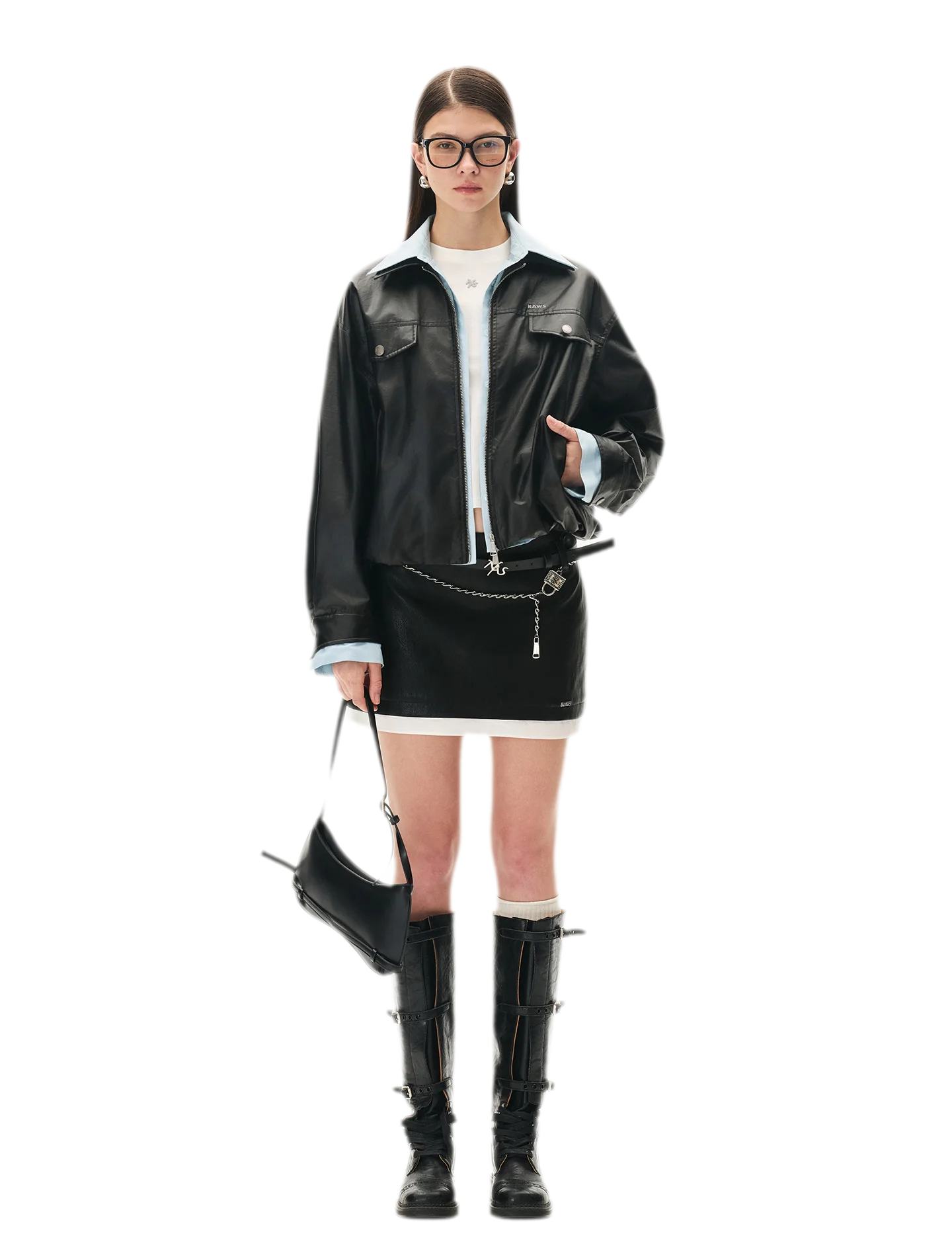 Matte Cropped Deconstructed Jacket