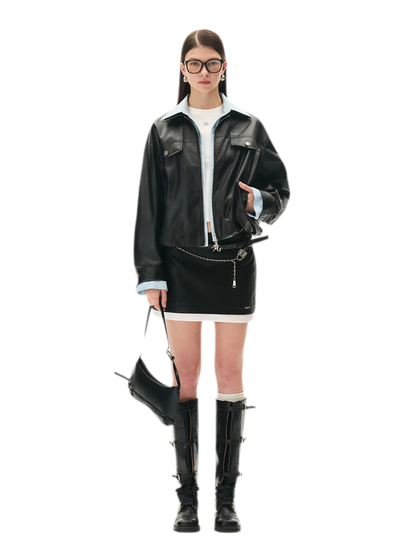 Matte Cropped Deconstructed Jacket