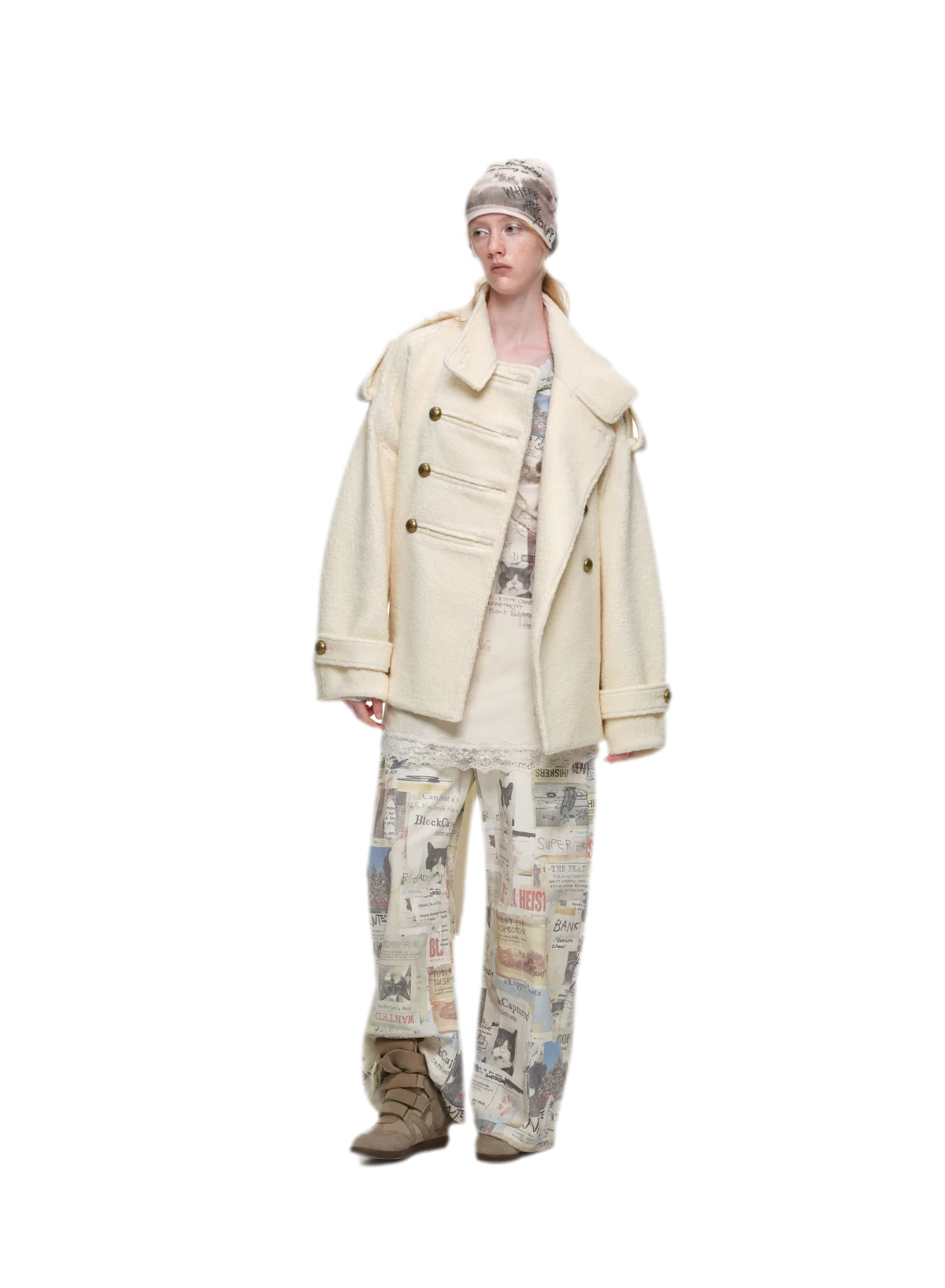 Wool Blend Napoleon Coat