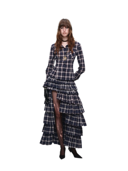 Deconstructed Plaid Cake Skirt