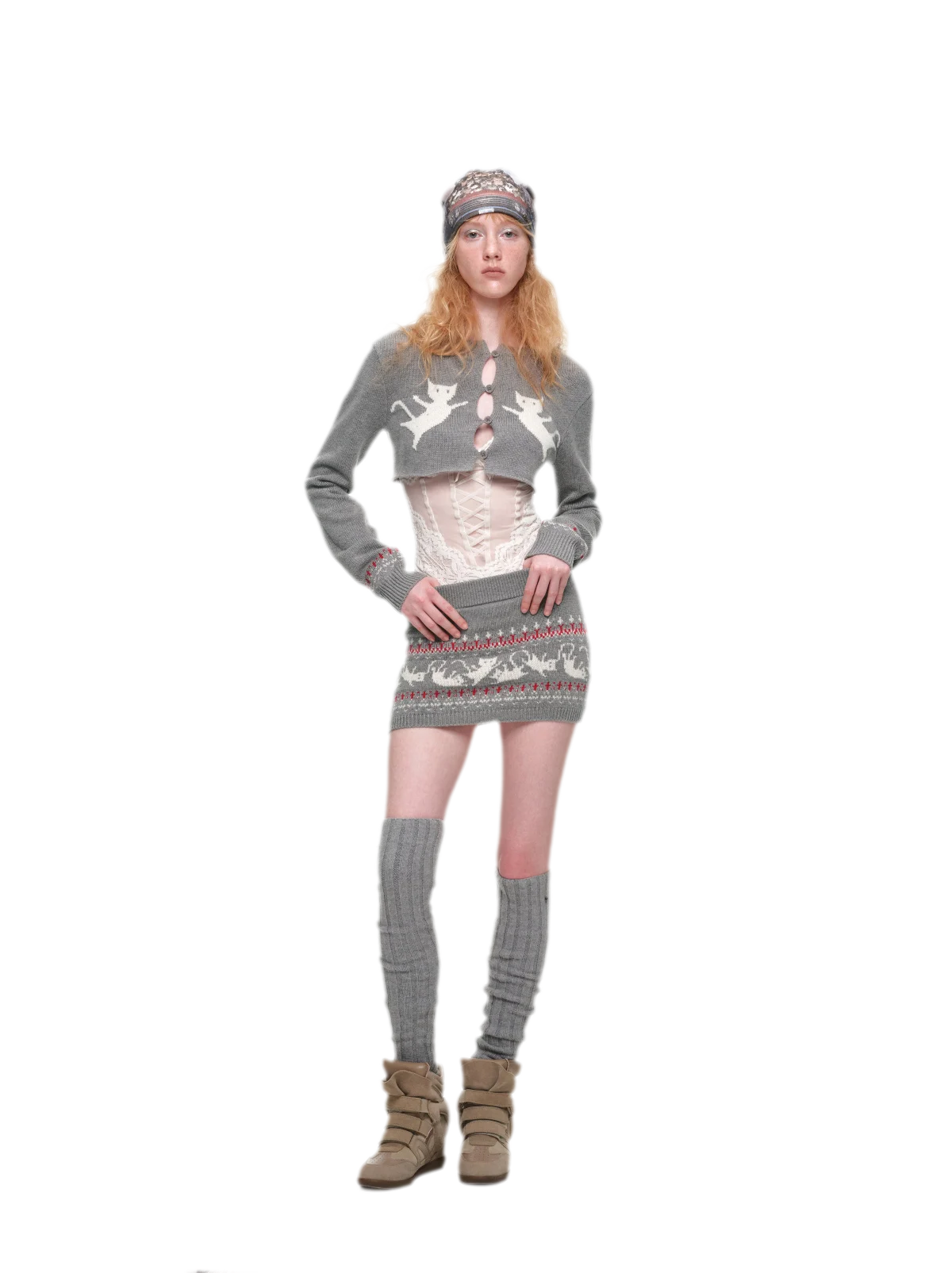 Ensemble en maille court Fair Isle