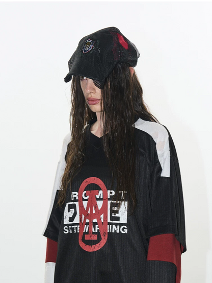 Textured Color-Block Jersey T-Shirt