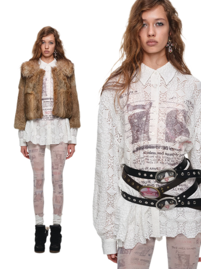 Distressed Cat Graphic Shirt