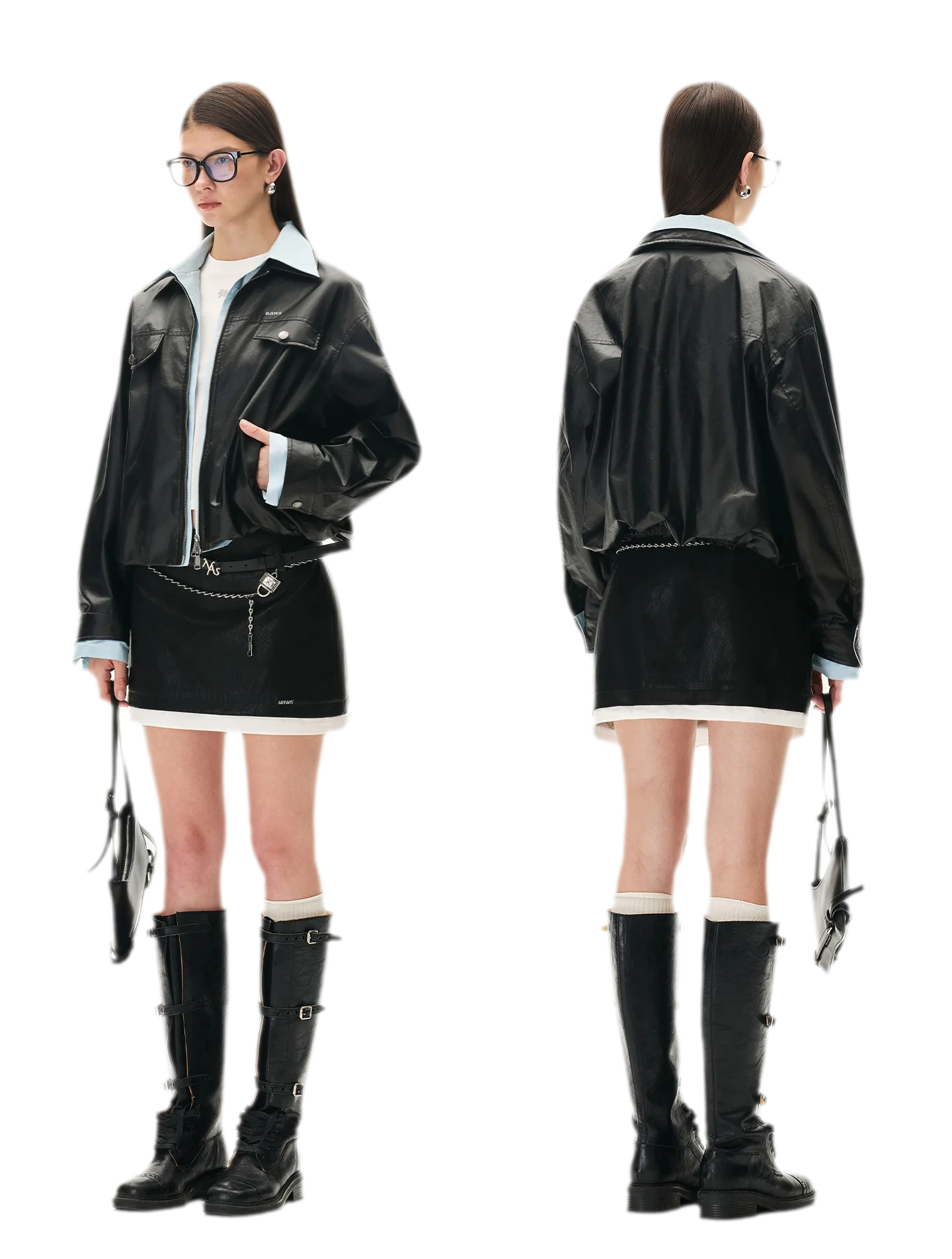Matte Cropped Deconstructed Jacket