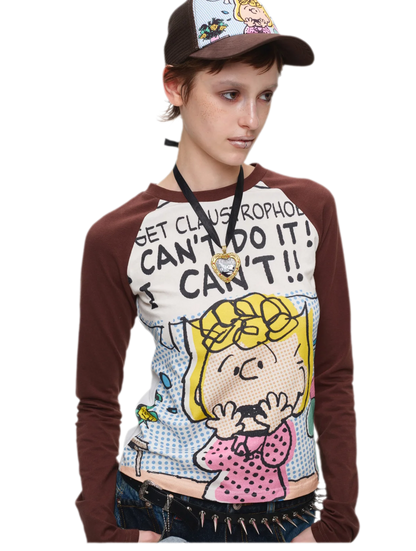 Contrast Raglan Graphic T-Shirt