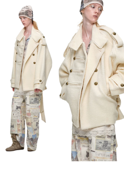 Wool Blend Napoleon Coat