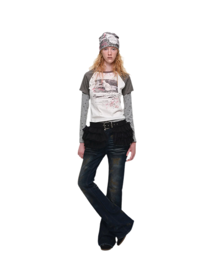 Graphic Color-Block Raglan T-Shirt