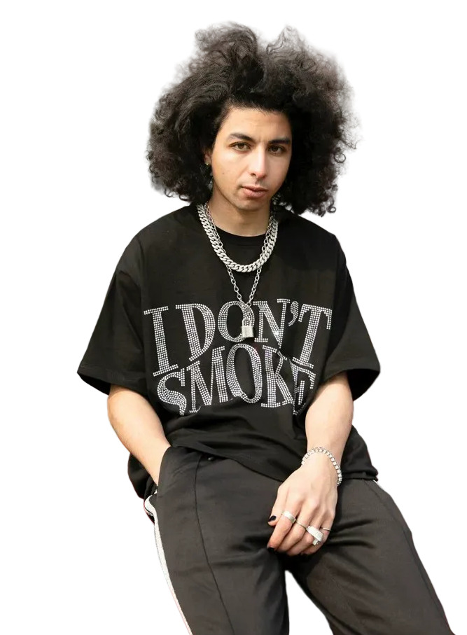Street Style Rhinestone Logo Print T-Shirt