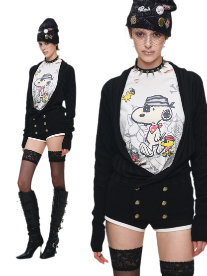 Metal Button Suit Shorts