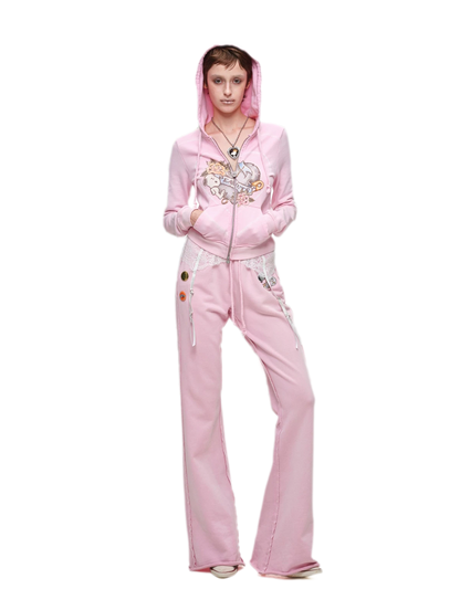 Washed Zip Hoodie Set