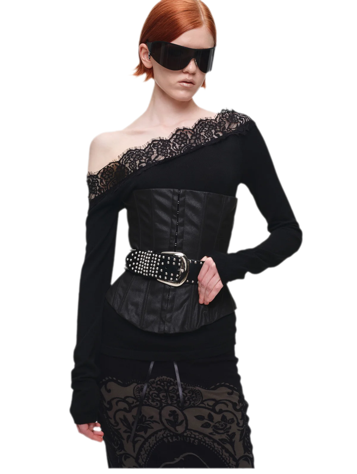 Acetate Cashmere Lace Knit Top