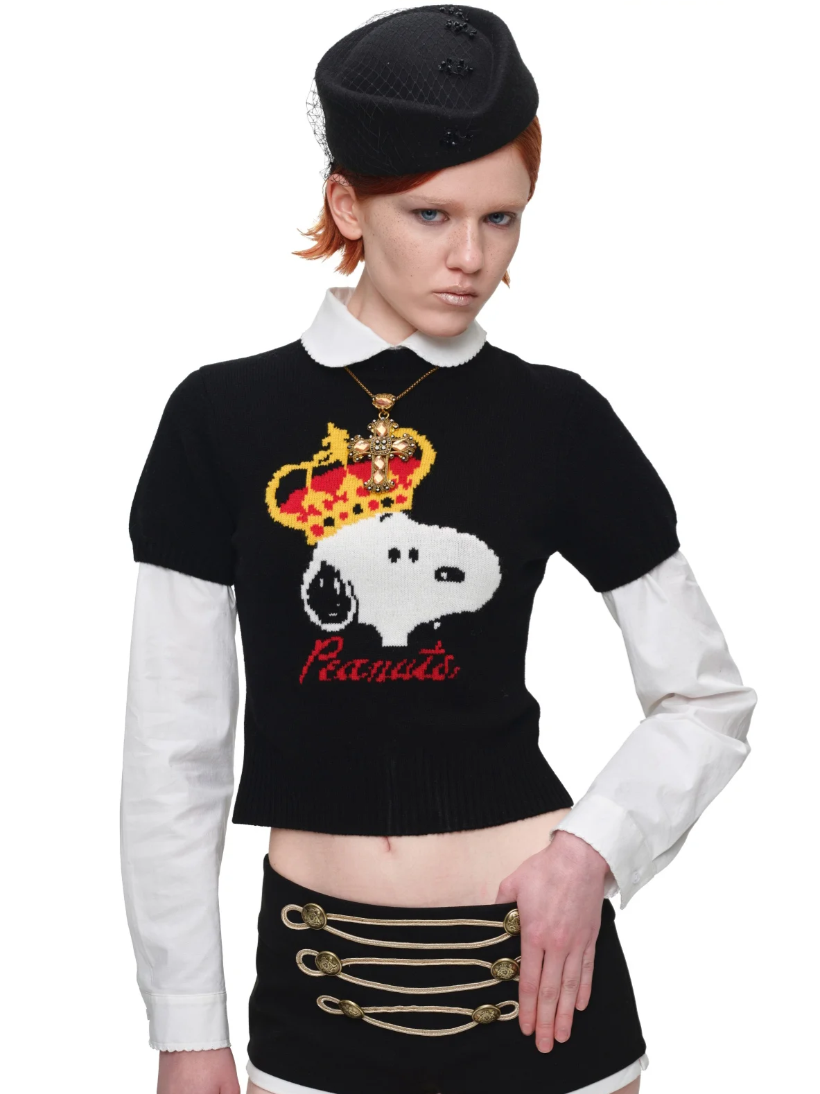 เสื้อสเวตเตอร์ผ้าฝ้ายขนสัตว์ลายแจ็กการ์ด