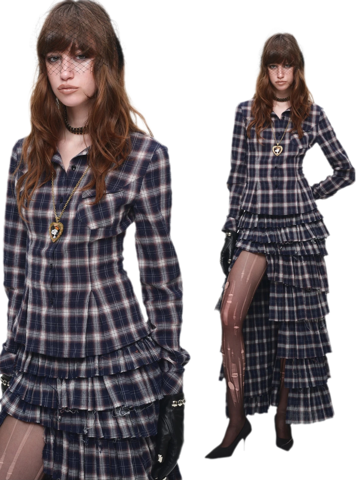 Deconstructed Plaid Cake Skirt