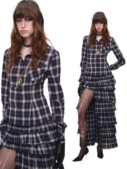 Deconstructed Plaid Cake Skirt