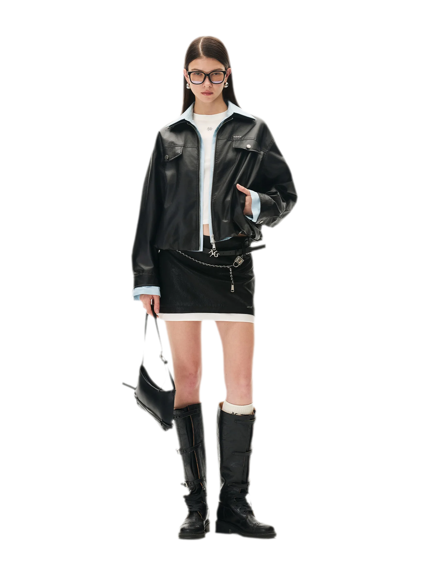 Matte Cropped Deconstructed Jacket