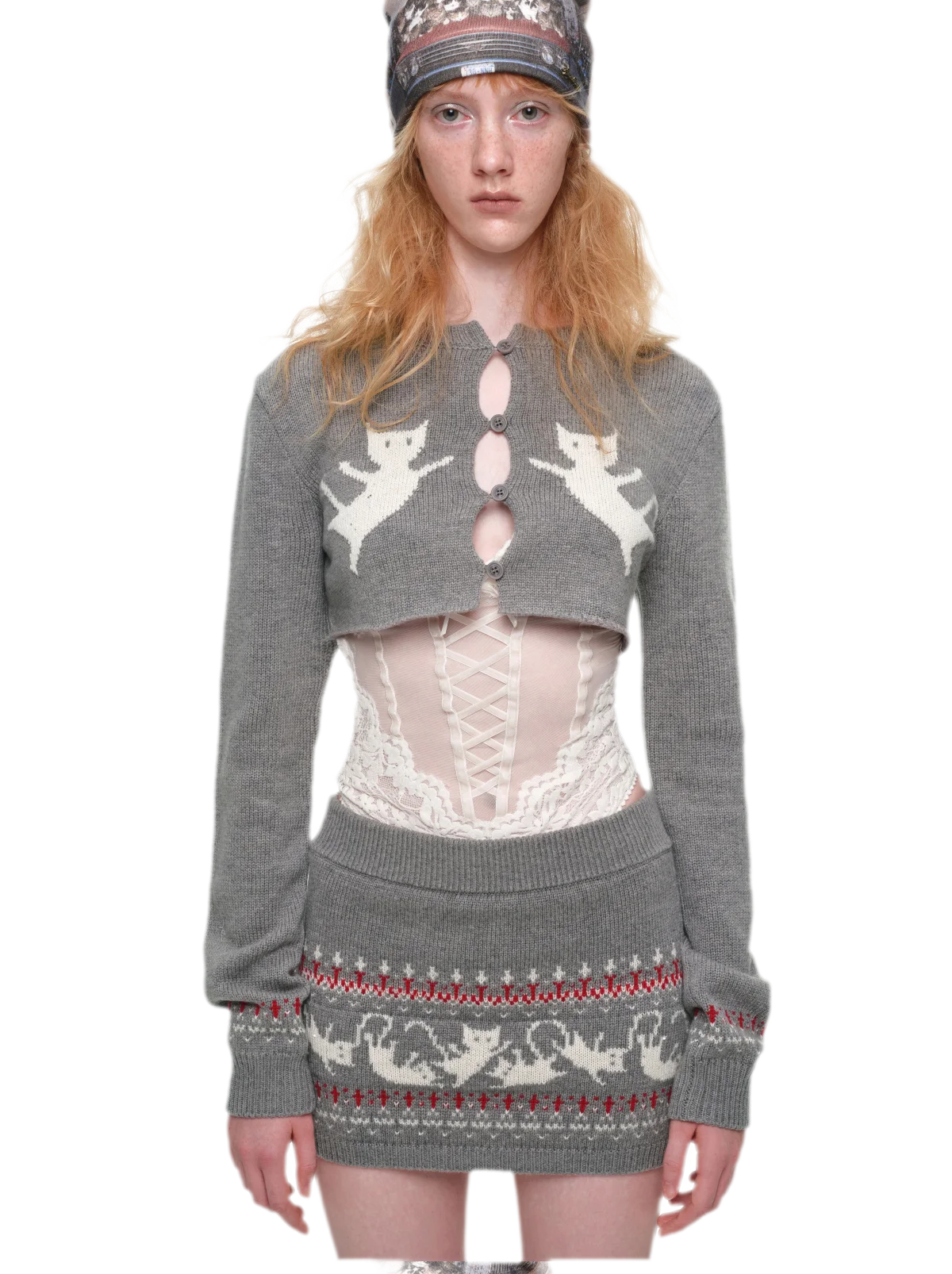 Ensemble en maille court Fair Isle