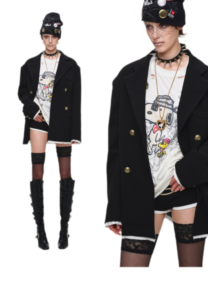 Oversized Faux Layer Blazer