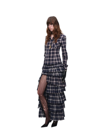 Deconstructed Plaid Cake Skirt