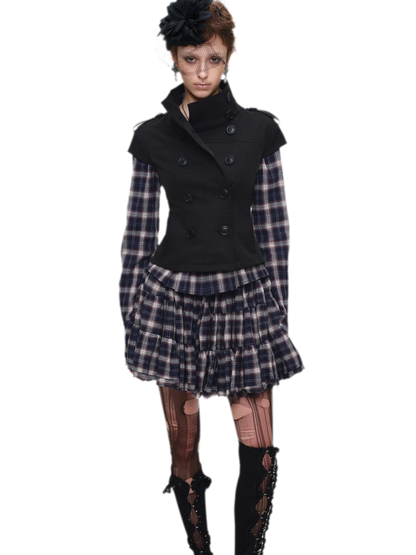 Plaid Tiered Skirt Set