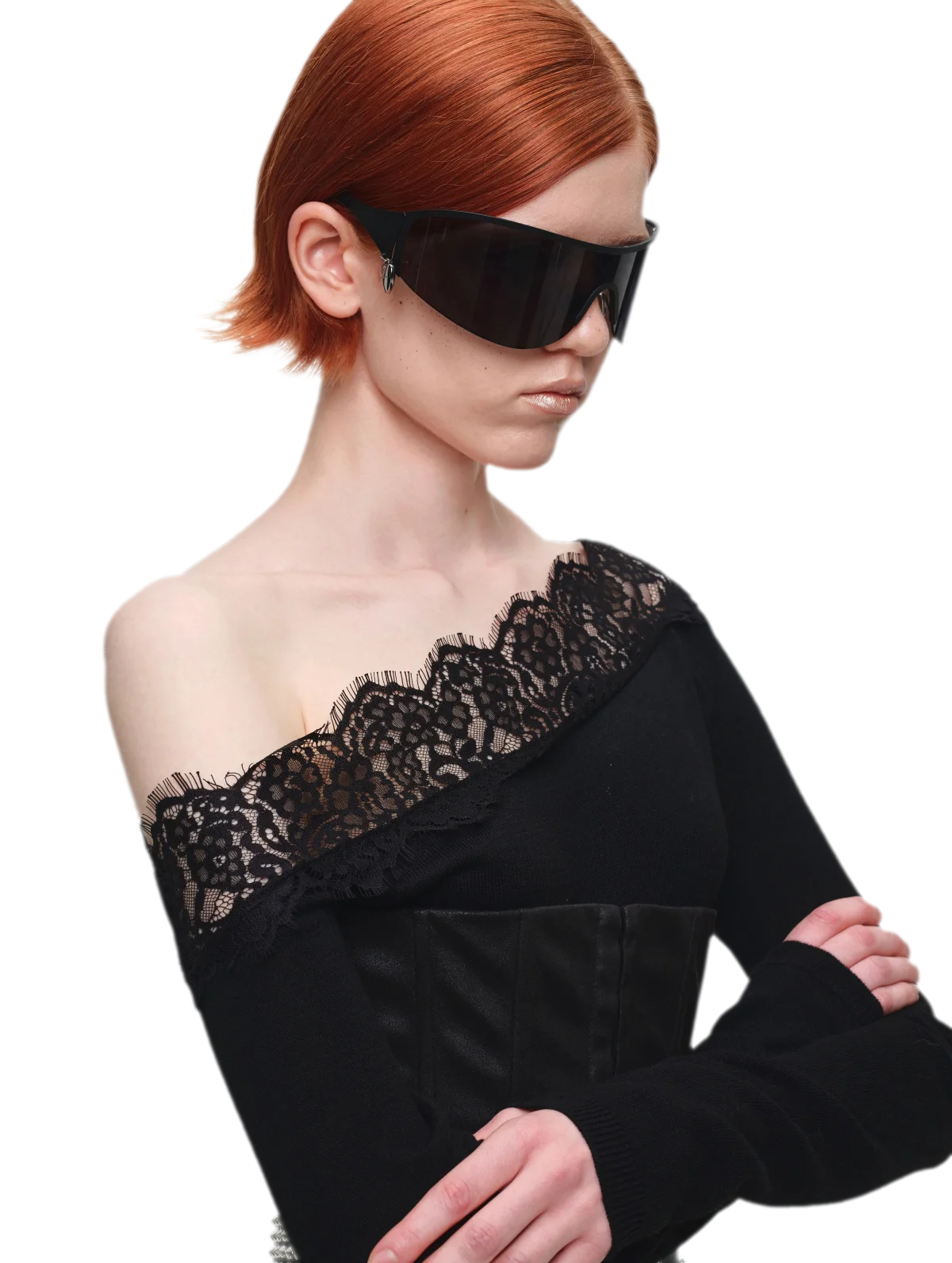 Acetate Cashmere Lace Knit Top
