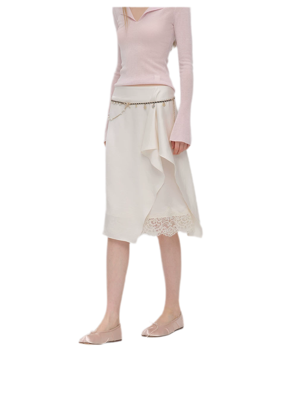 Silky Draped A-Line Skirt