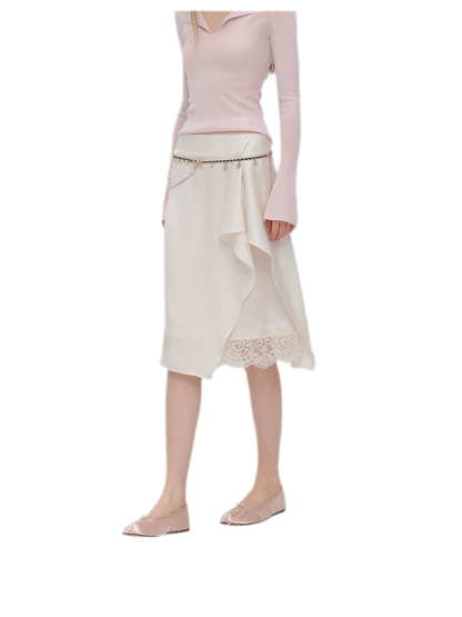 Silky Draped A-Line Skirt
